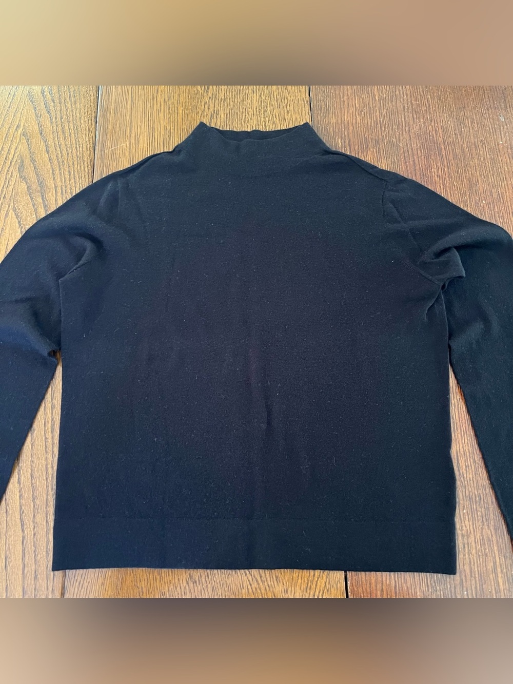 Vince Black Wool Cashmere Mock Neck Sweater Size S | Quiet Luxury Minimalist
